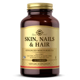 Solgar envase frontal Skin, Nails & Hair mostrando la etiqueta y beneficio