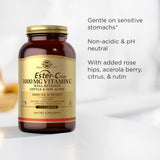 Solgar etiqueta nutricional Ester-C Plus destacando composición