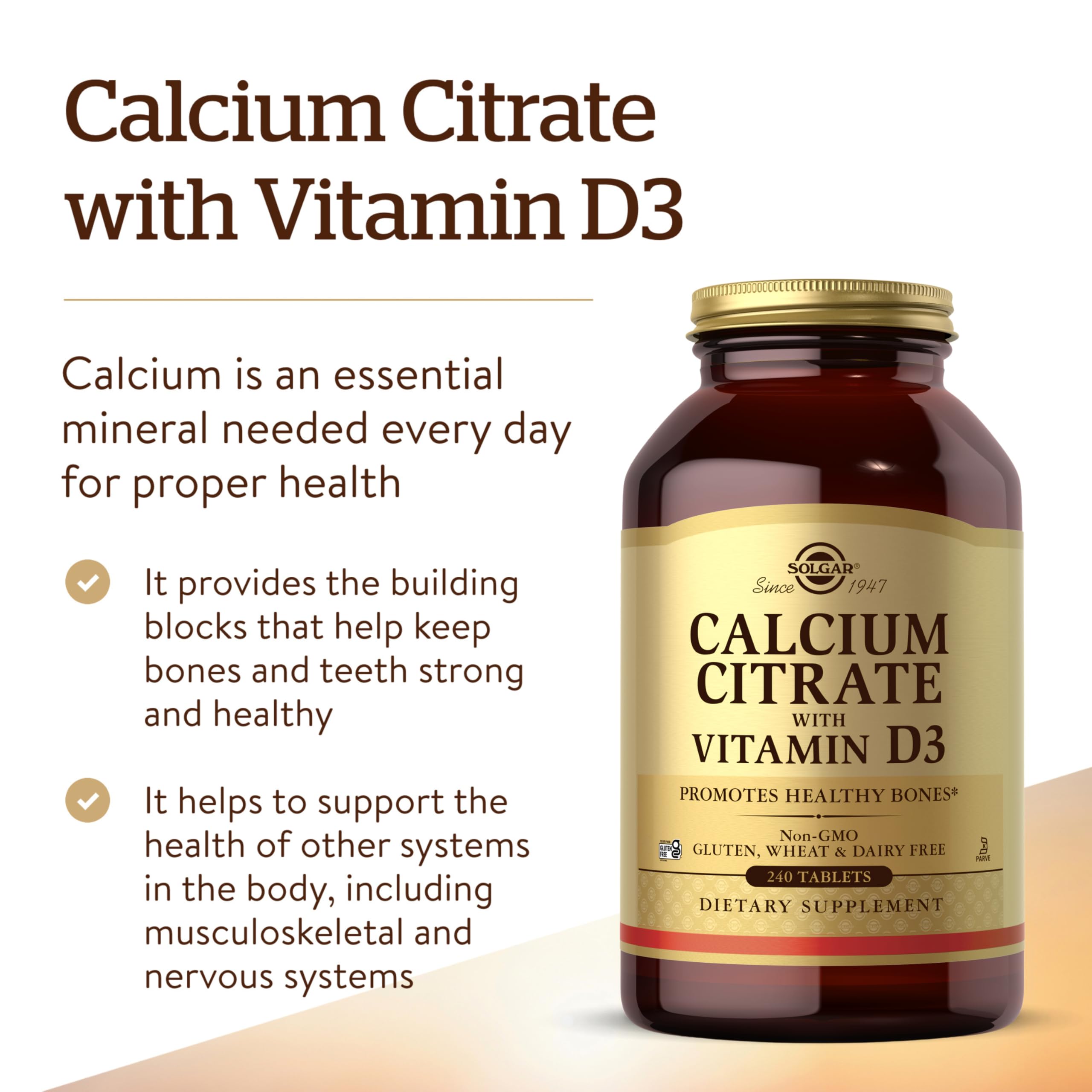 Solgar etiqueta nutricional detalle con dosis y vitamina D3 visible