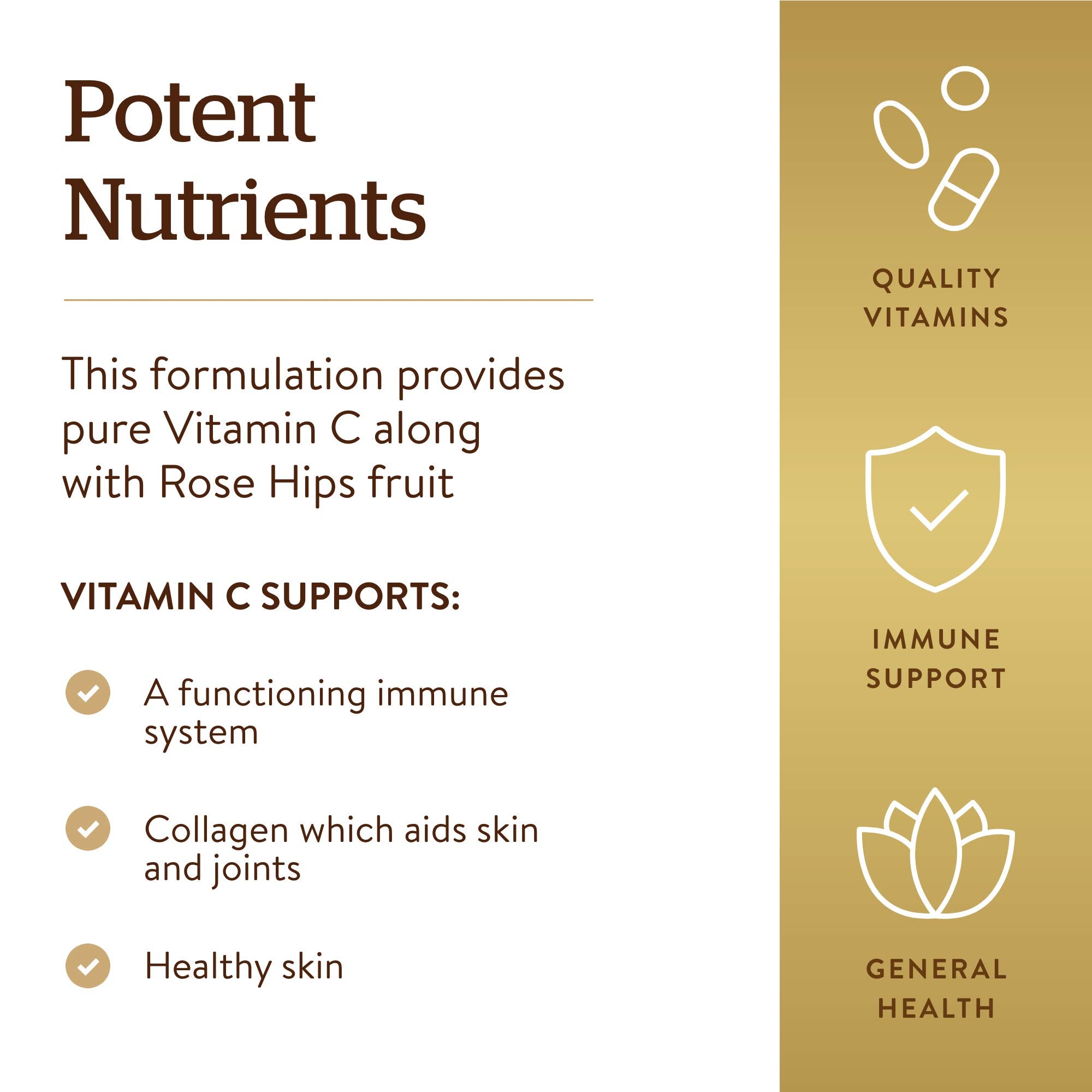 Solgar etiqueta nutricional legible con información de vitamina C y dosis