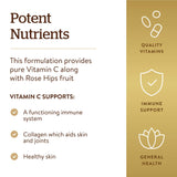 Solgar etiqueta nutricional legible con información de vitamina C y dosis