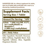 Solgar Folate primer plano de tabletas que muestra textura y pureza
