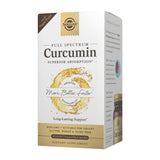 Solgar frente del empaque Full Spectrum Curcumin mostrando beneficios visibles