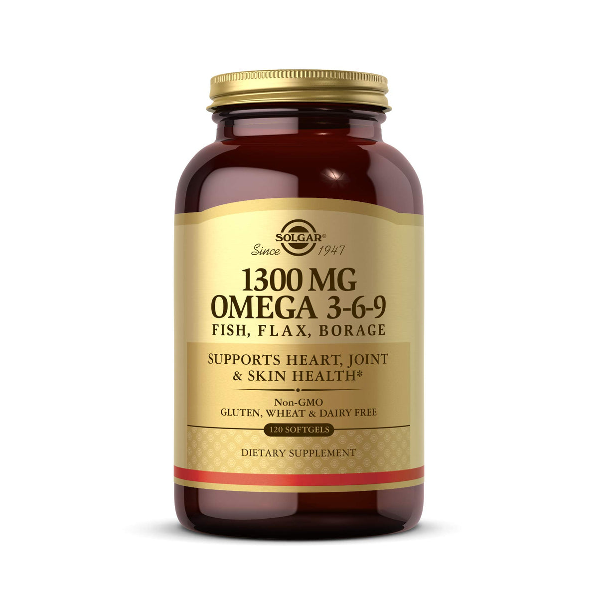 Solgar envase frontal de Omega 3-6-9 mostrando información principal y beneficios