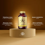 Solgar etiqueta nutricional VM-2000 con lista de ingredientes y transparencia informativa