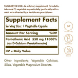 Solgar etiqueta lateral con información de ingredientes y pureza