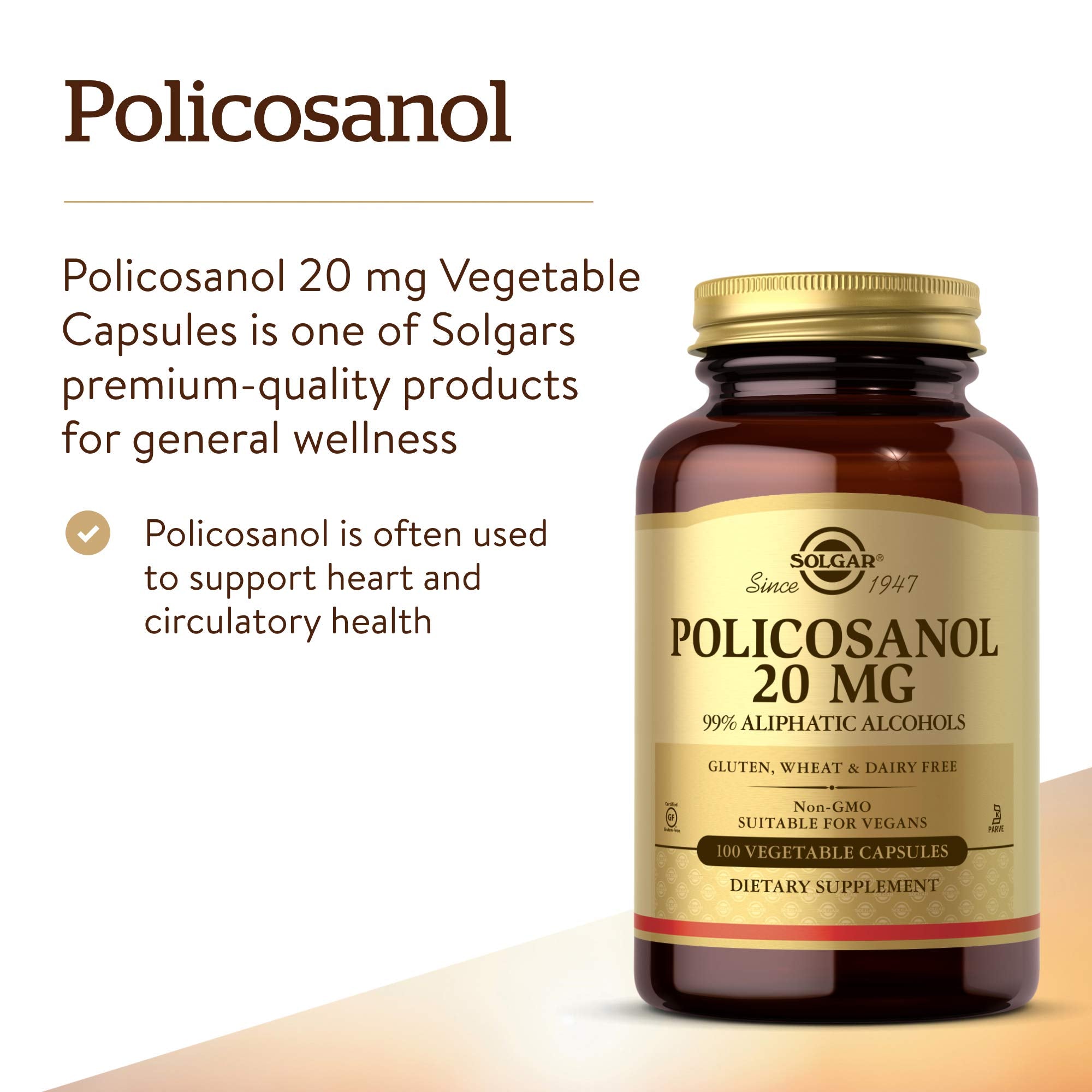 Solgar policosanol polvo del extracto en cuchara demostrando pureza del contenido