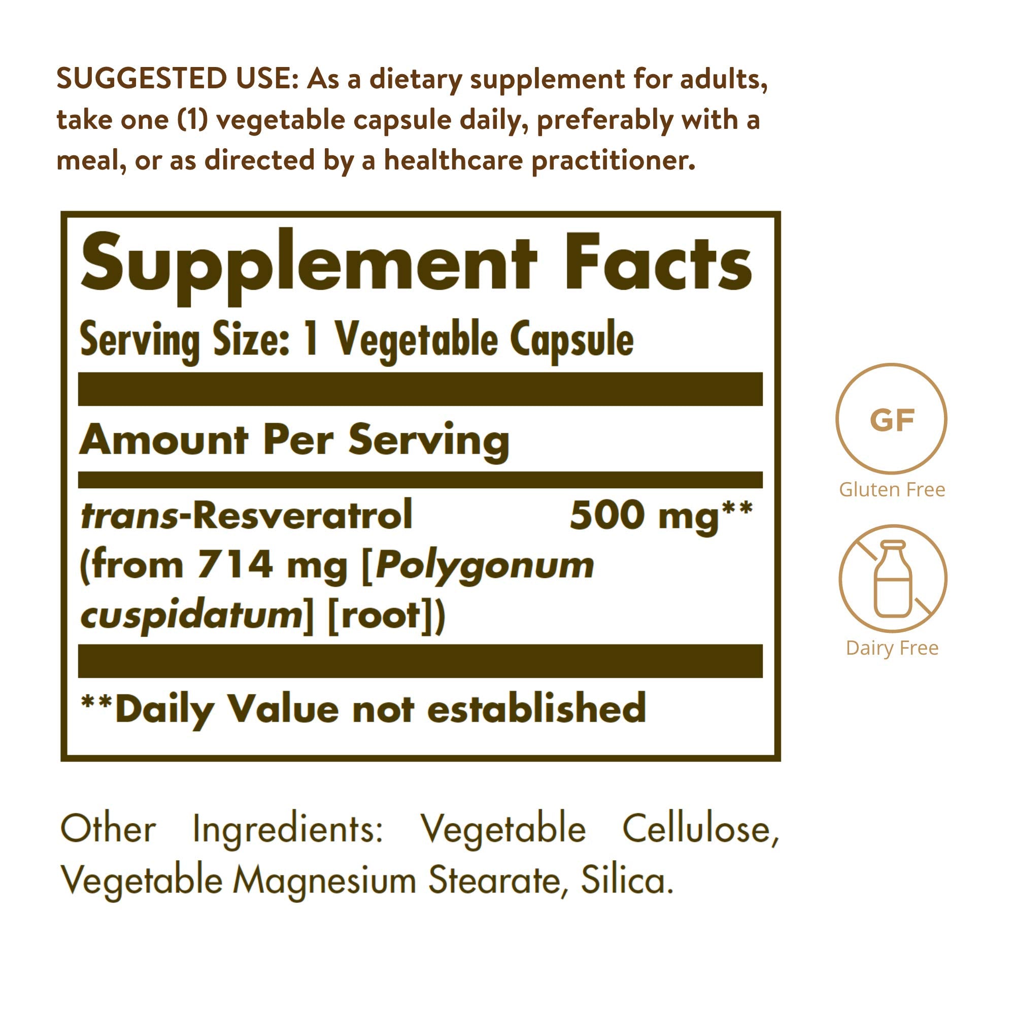 Solgar Resveratrol cápsula vegetal en primer plano, detalle de textura y formato fácil de ingerir