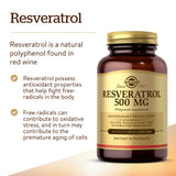 Solgar Resveratrol etiqueta con información de ingredientes y certificaciones, confianza en calidad