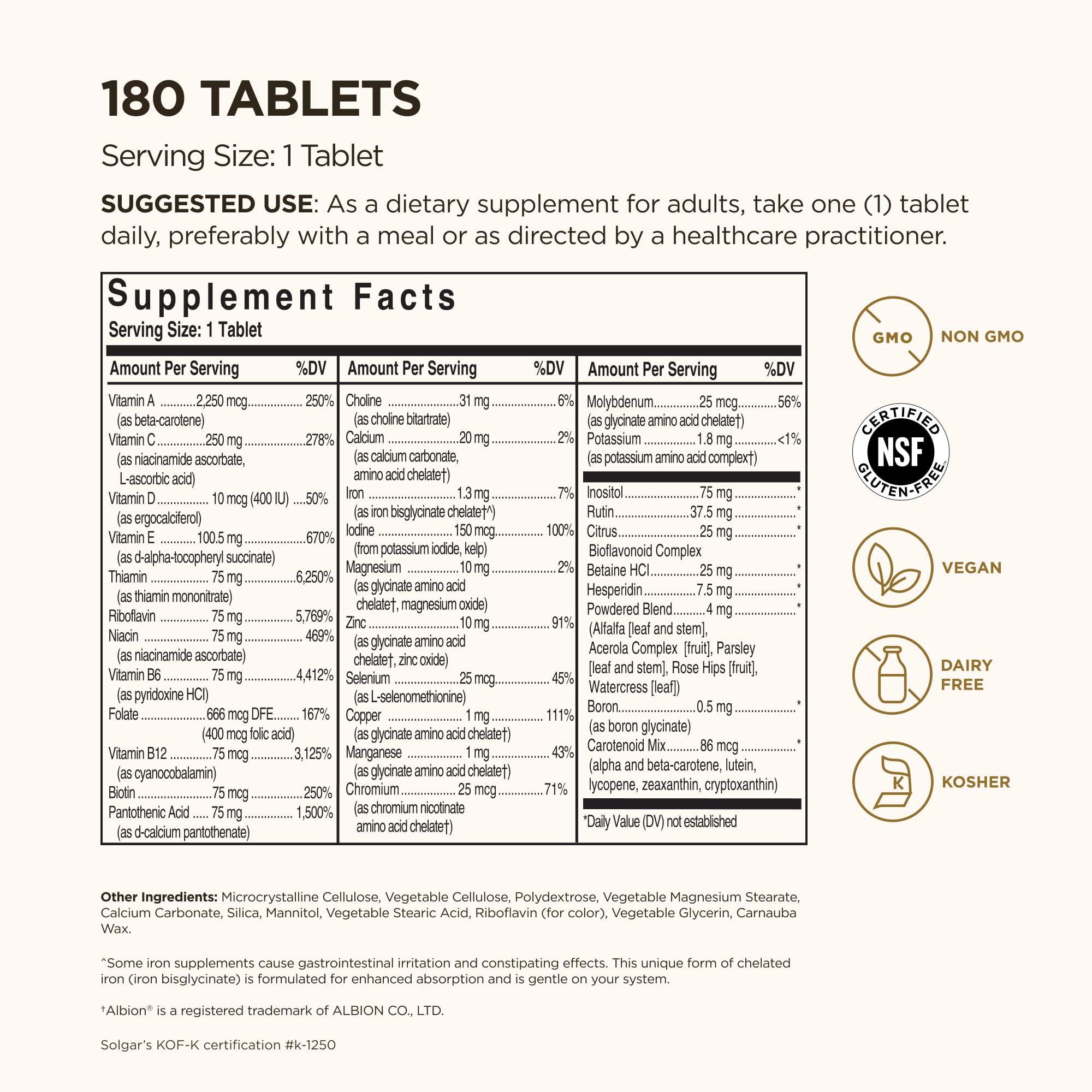 detalle de tabletas Solgar que muestra textura y fácil ingestión