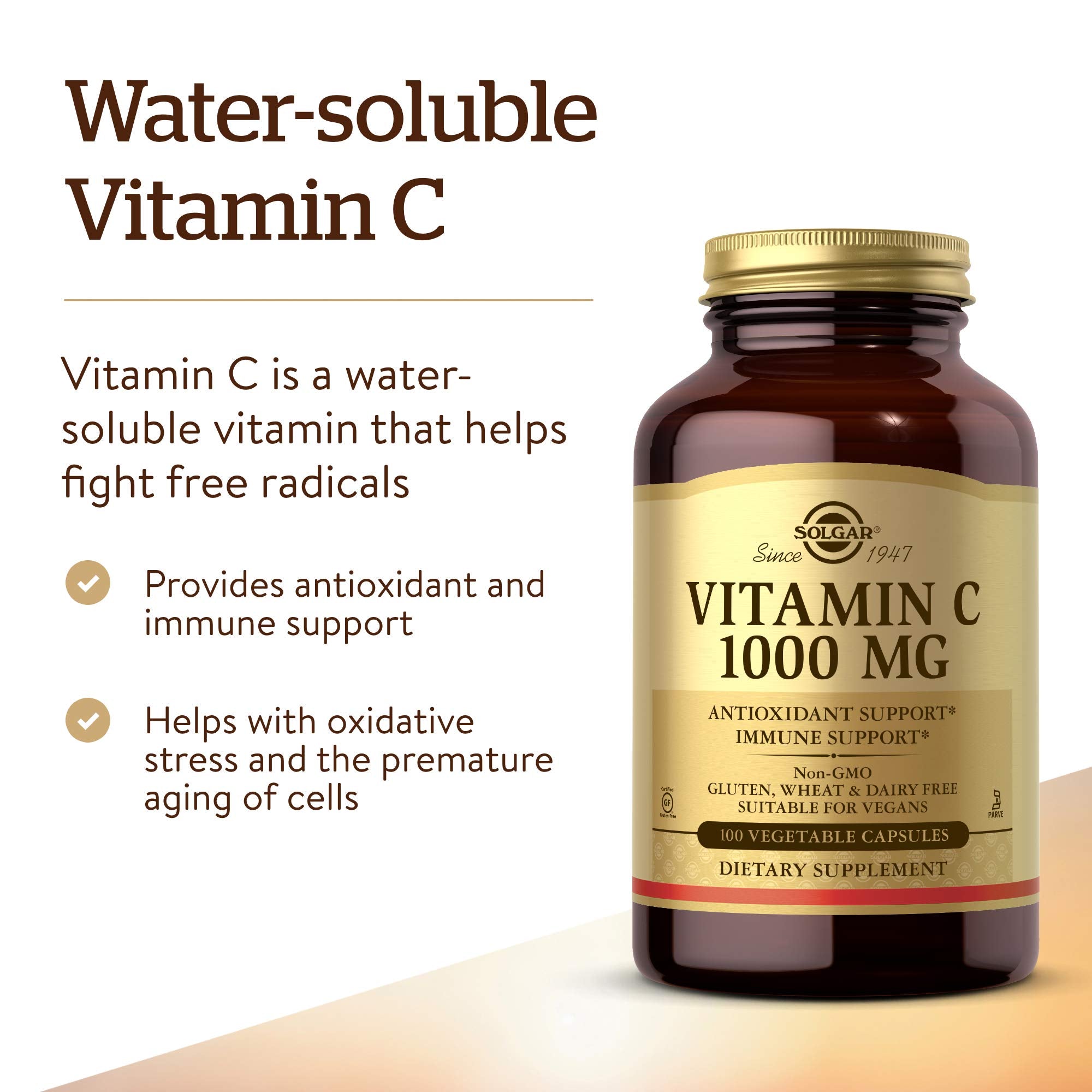 Solgar polvo de vitamina C representado para visualizar concentración