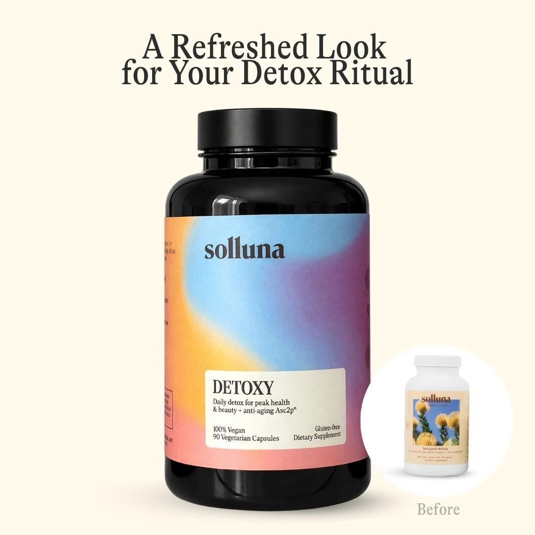 Solluna Detoxy cápsulas en primer plano destacando textura y pureza