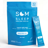 Som Sleep frontal del paquete mostrando sobres y beneficios