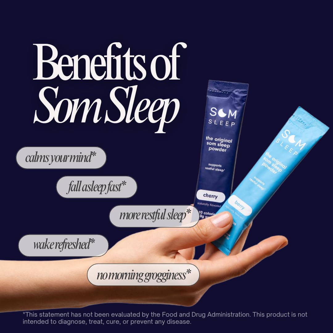 Som Sleep paquete con 10 sobres para comparar tamaño y cantidad