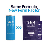 Som Sleep etiqueta nutricional en primer plano mostrando ingredientes y limpio perfil