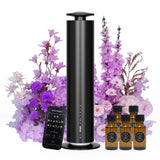 Somniare difusor frontal negro mostrando diseño elegante y ahorro energético