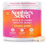 Sophie's Select botella frontal mostrando la fórmula 40:1 y beneficios para equilibrio hormonal