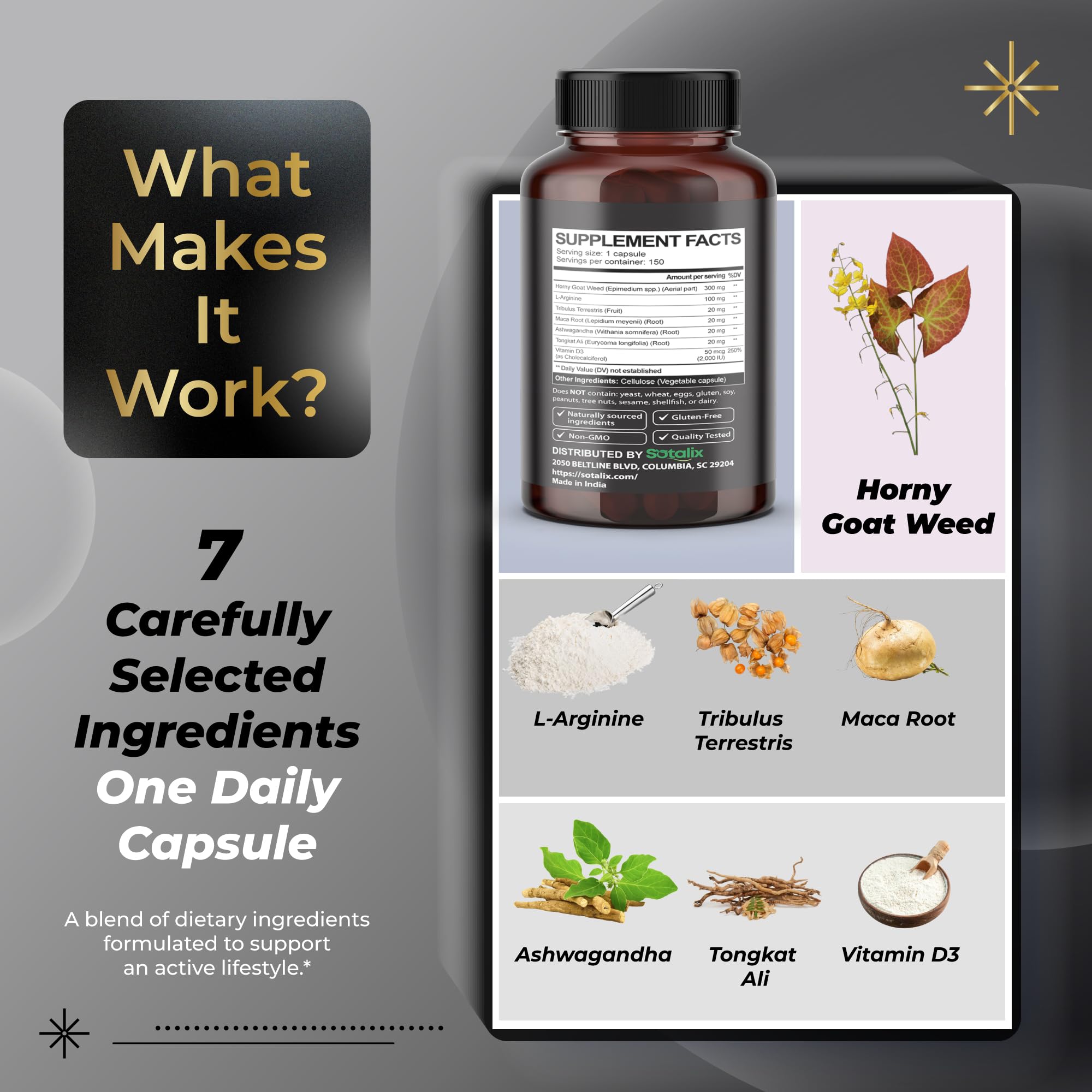 SOTALIX SUPPLEMENT cápsula en mano para comparar tamaño y facilidad