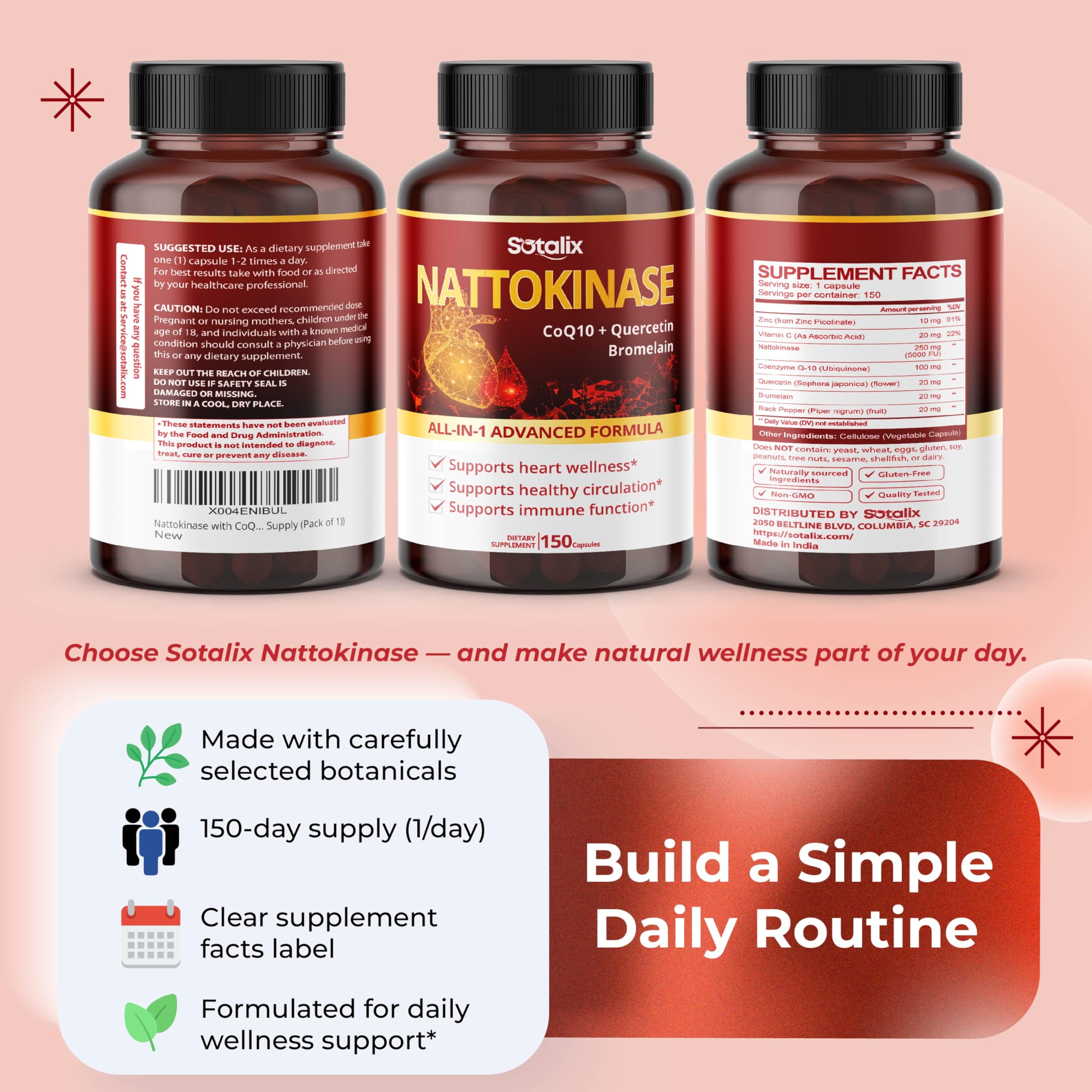 Escena lifestyle con SOTALIX SUPPLEMENT en rutina matutina y actividad