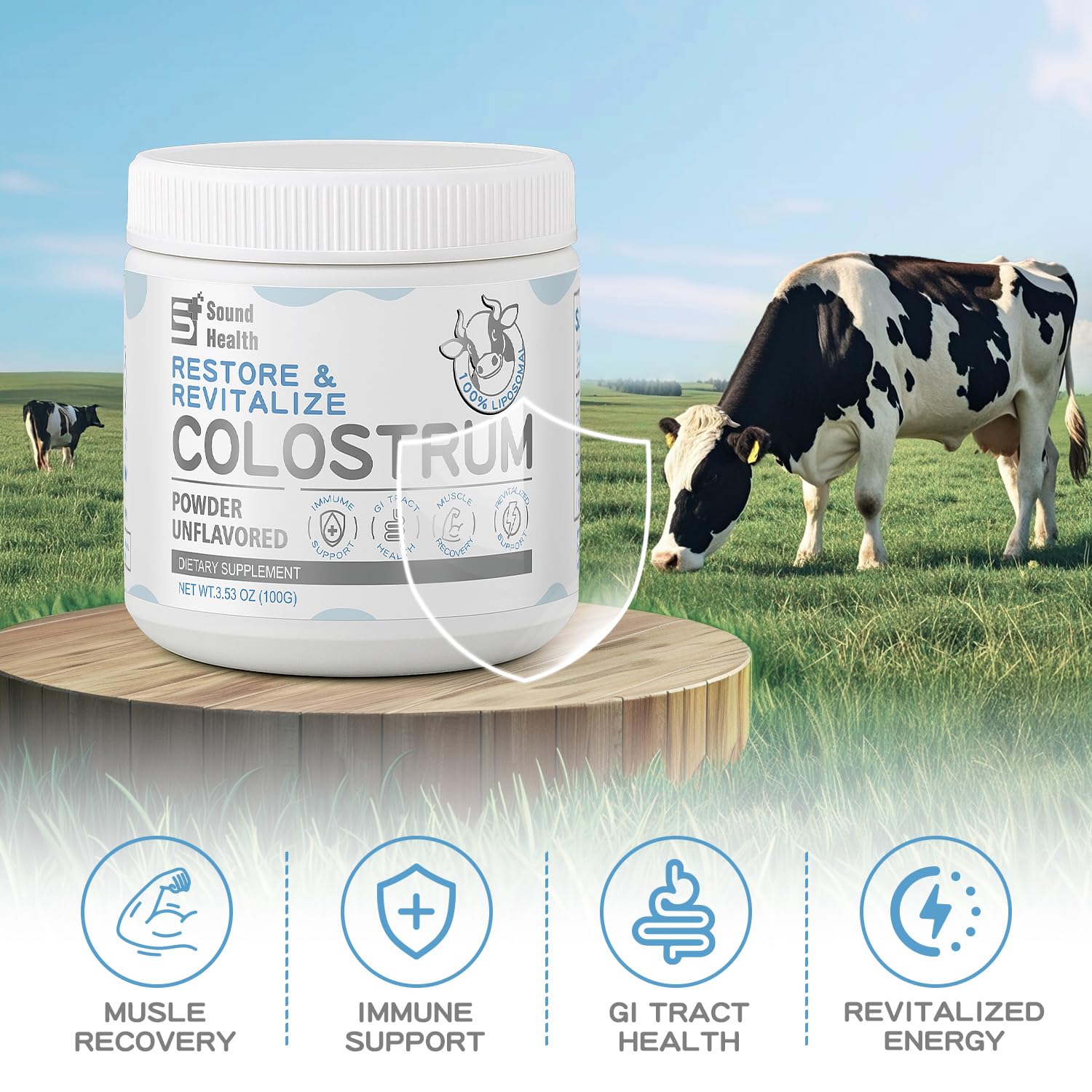 Sound Health Supplements textura fina del polvo, fácil disolución