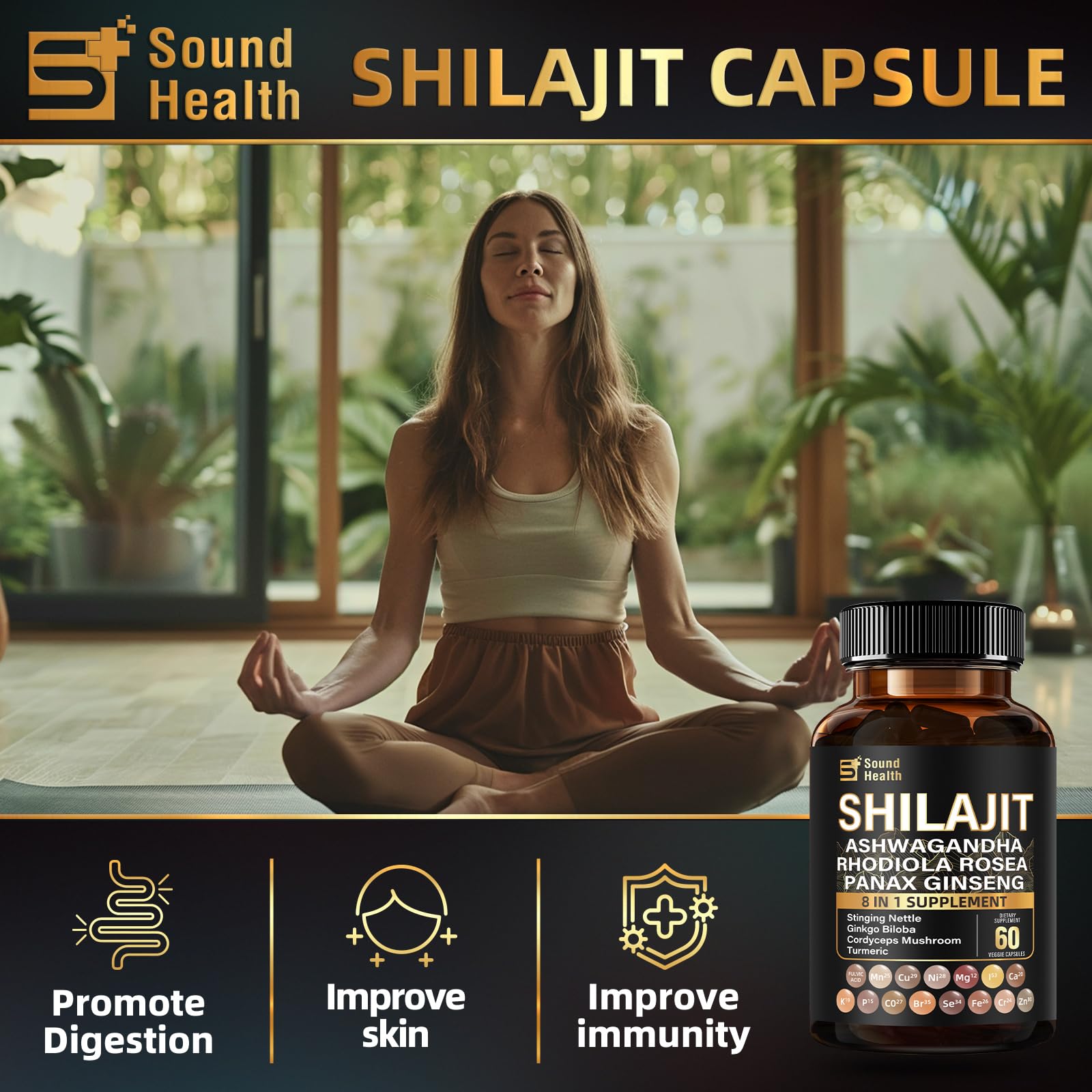 SoundHealth primer plano de cápsulas mostrando textura y calidad