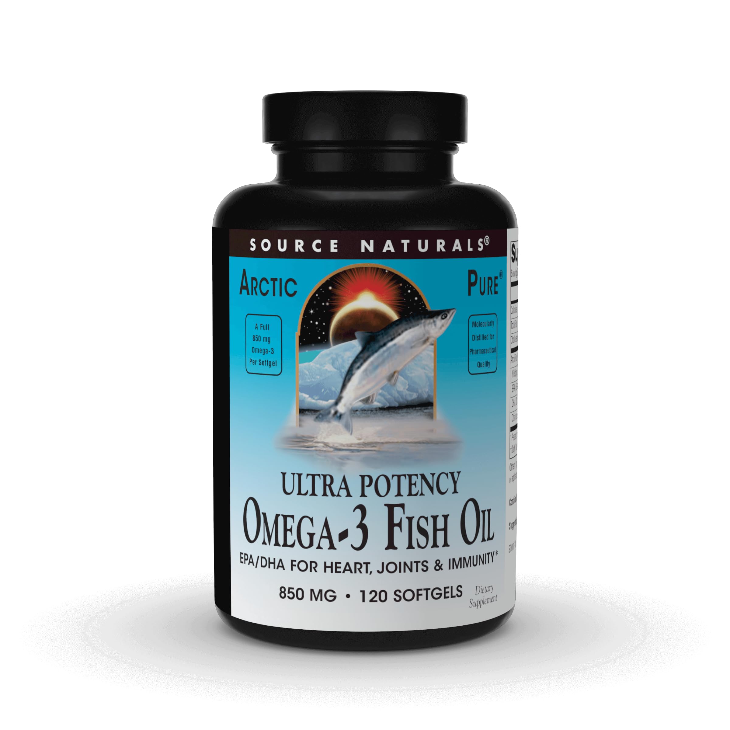 Source Naturals frasco frontal mostrando 120 softgels y etiqueta clara