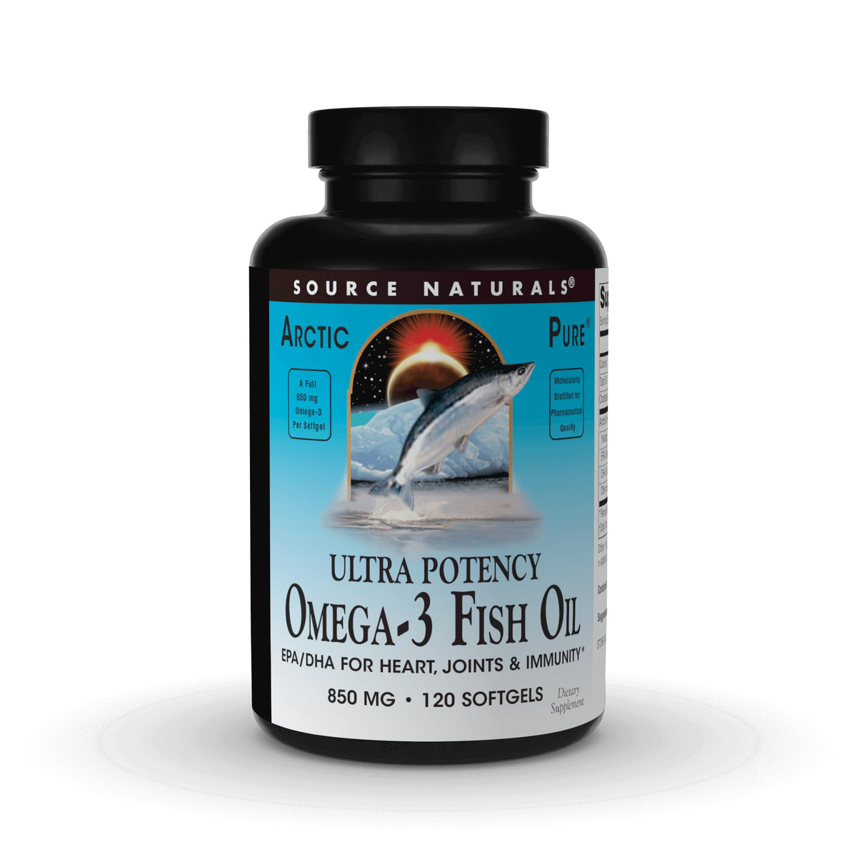 Source Naturals frasco frontal mostrando 120 softgels y etiqueta clara