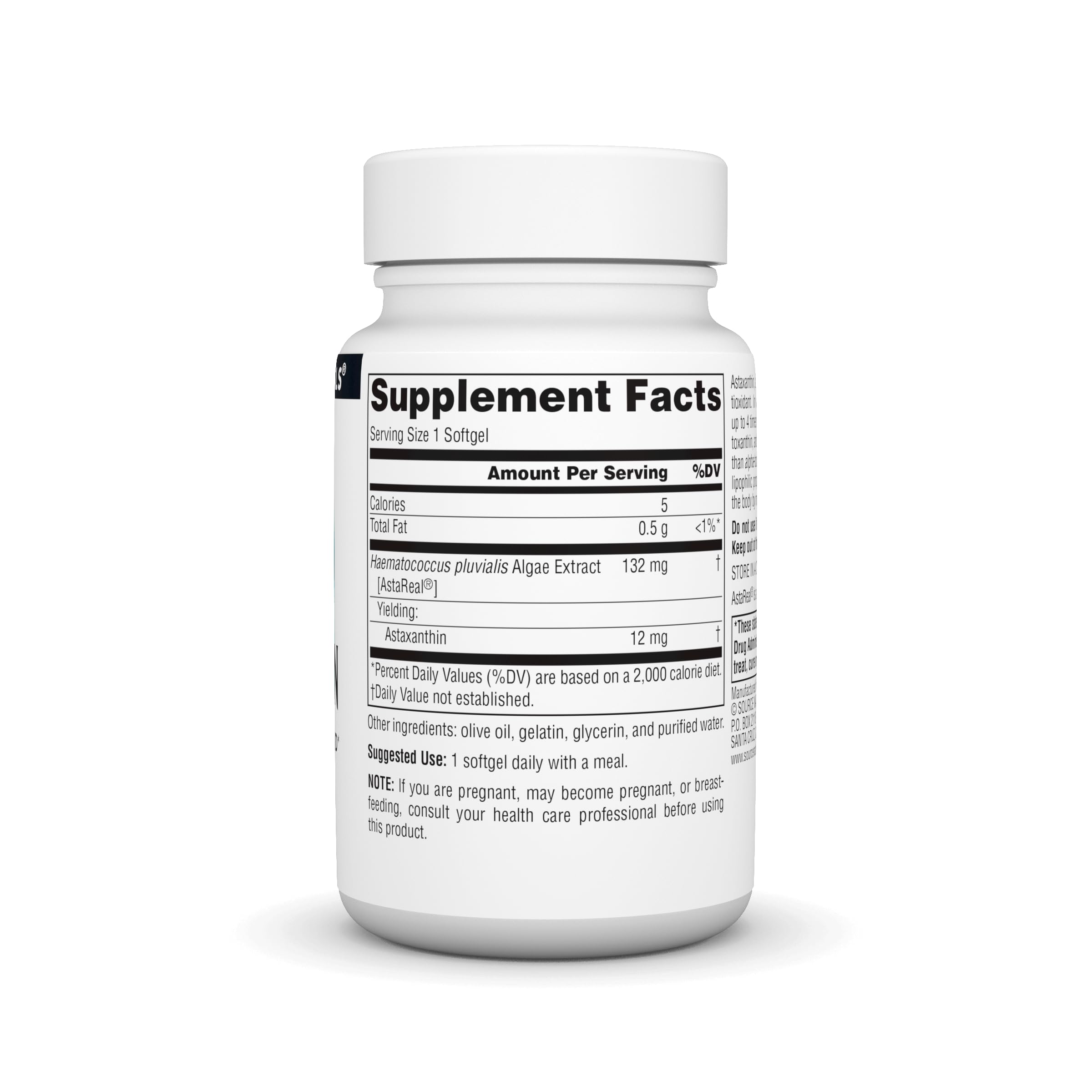 Source Naturals cápsula blanda en primer plano que muestra formato y facilidad de ingestión