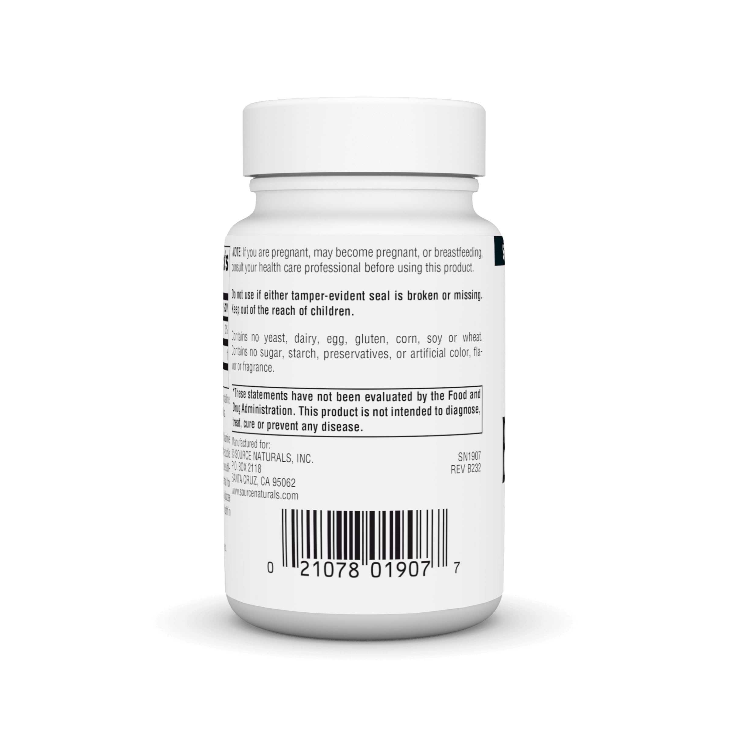 Source Naturals primer plano de tabletas que revela textura y facilita identificación del producto