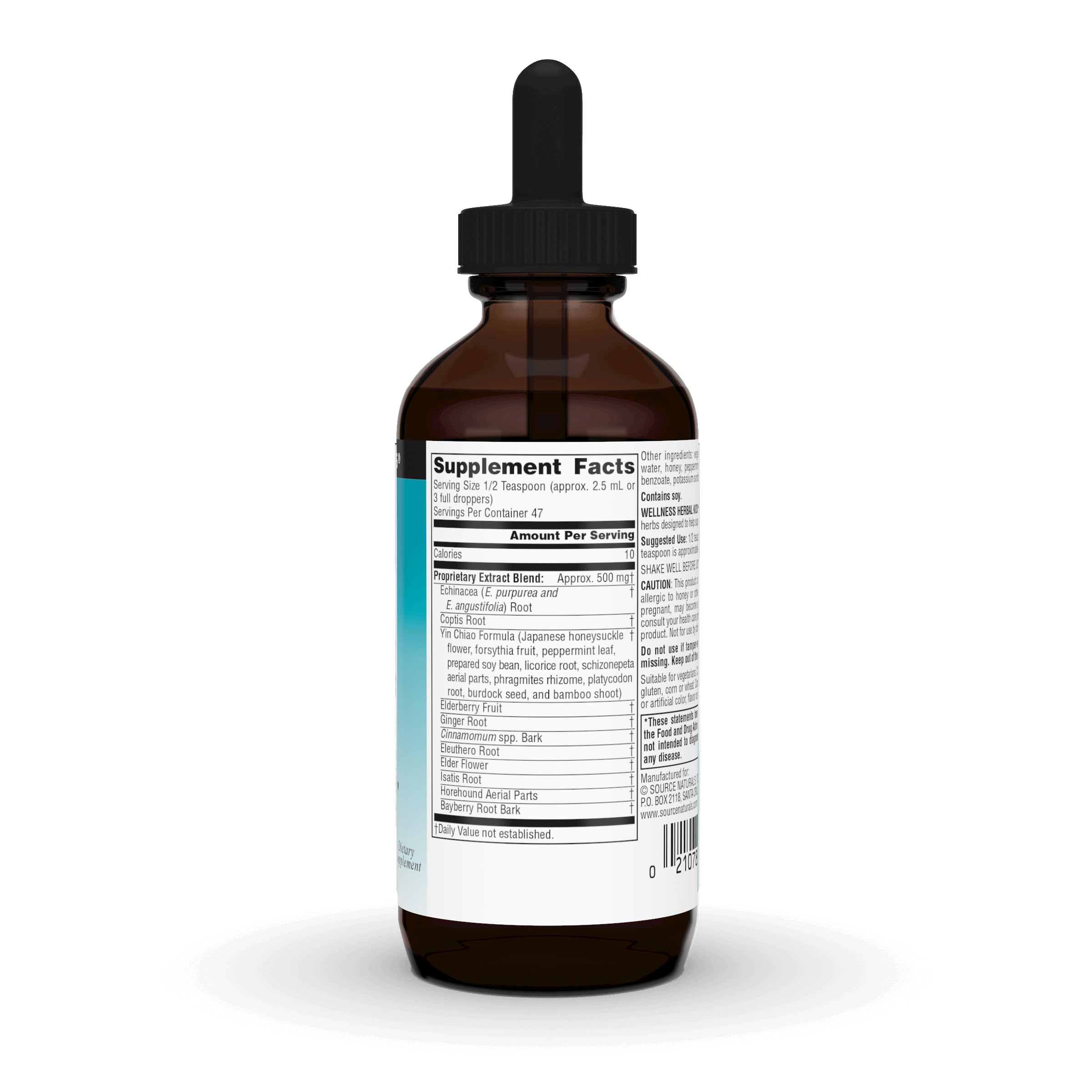Source Naturals detalle de etiqueta con ingredientes y fabricación cGMP que ofrece transparencia