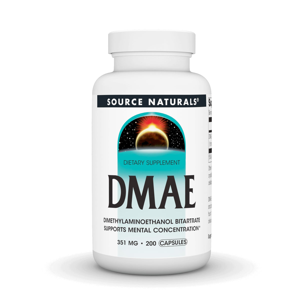 Source Naturals frasco frontal mostrando etiqueta y beneficio de concentración
