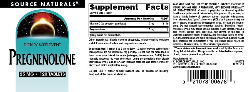 Source Naturals etiqueta con datos de dosificación y advertencias