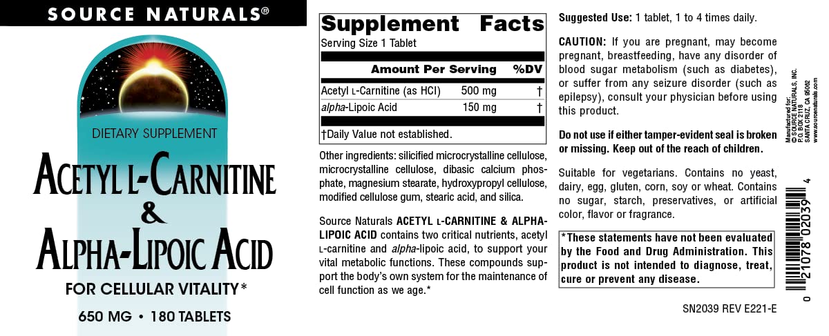 Source Naturals etiqueta de ingredientes y certificado cGMP visible