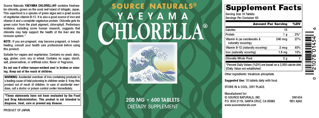 Source Naturals etiqueta con información y garantía de fabricación cGMP