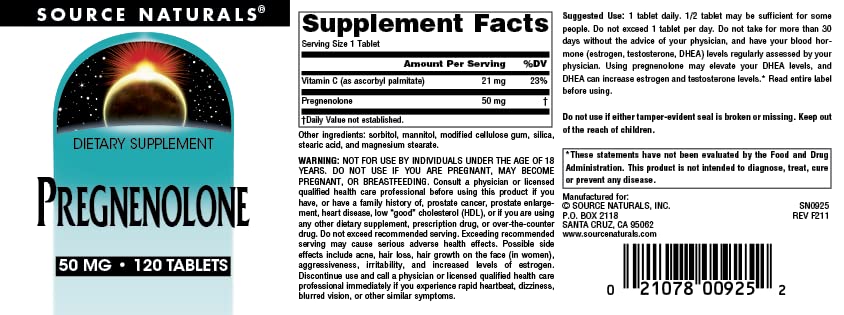 Source Naturals etiqueta nutricional legible con detalles de ingredientes y garantía cGMP