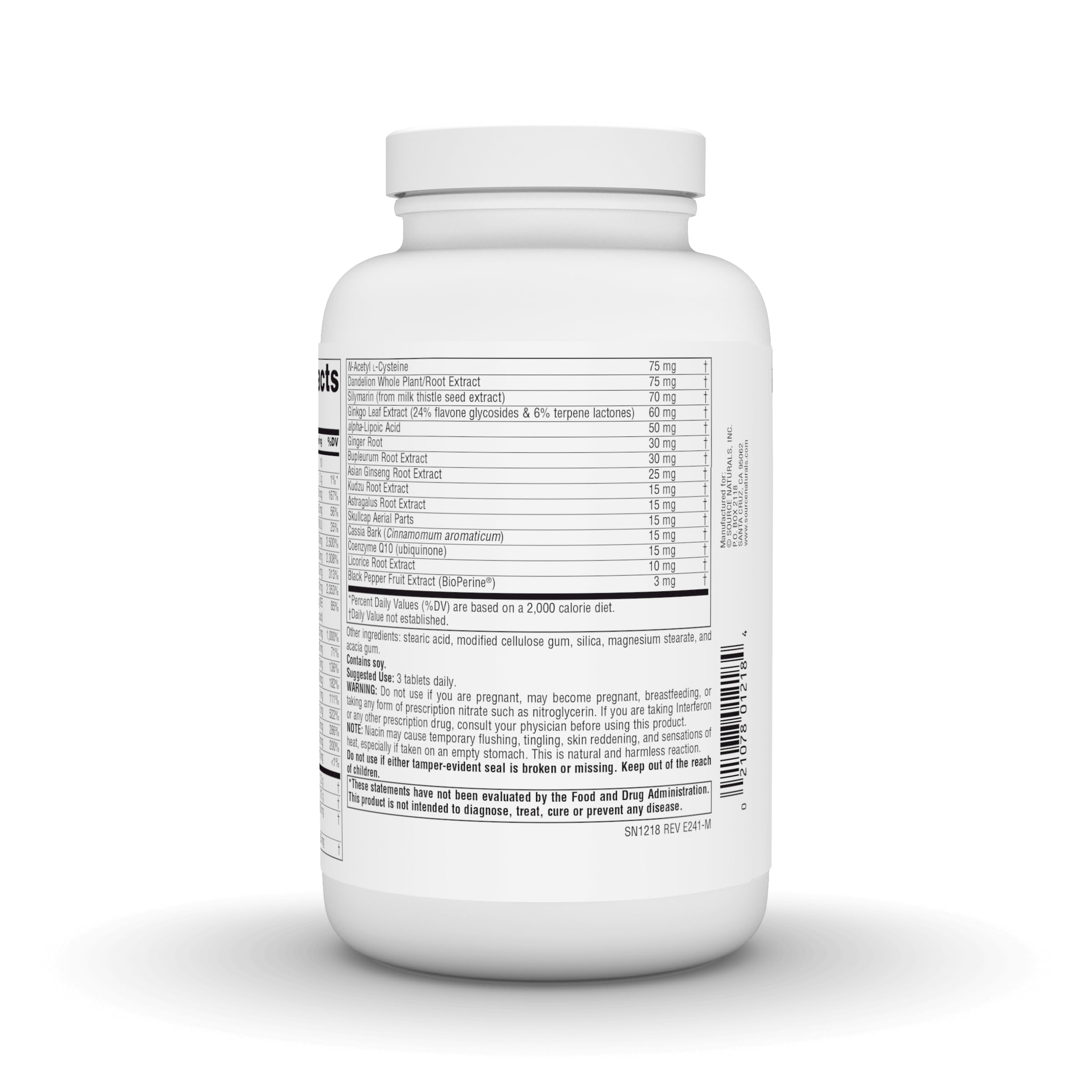 Source Naturals textura de la tableta primer plano para ver calidad y acabado