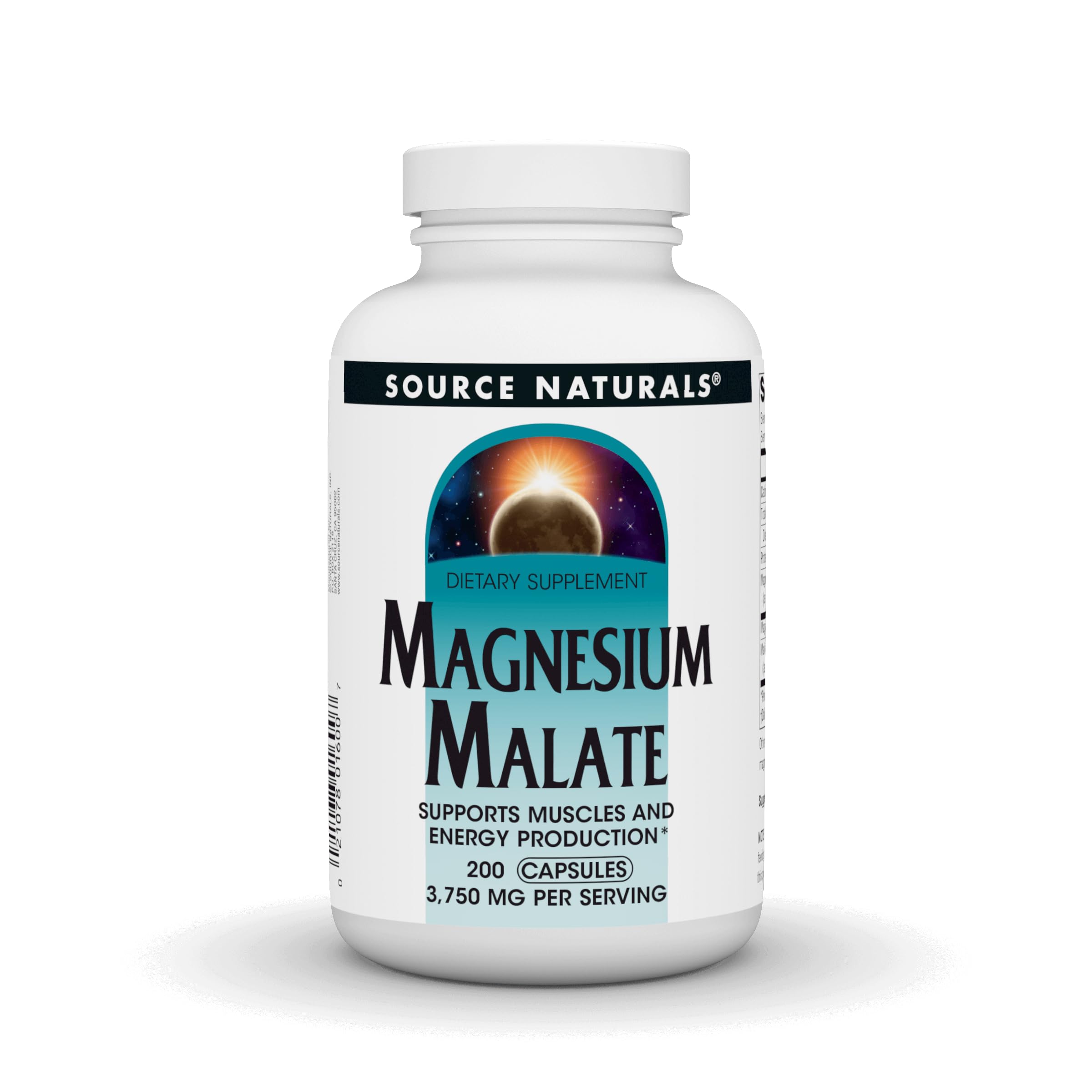 Source Naturals frasco delante mostrando etiqueta clara y beneficio de apoyo muscular