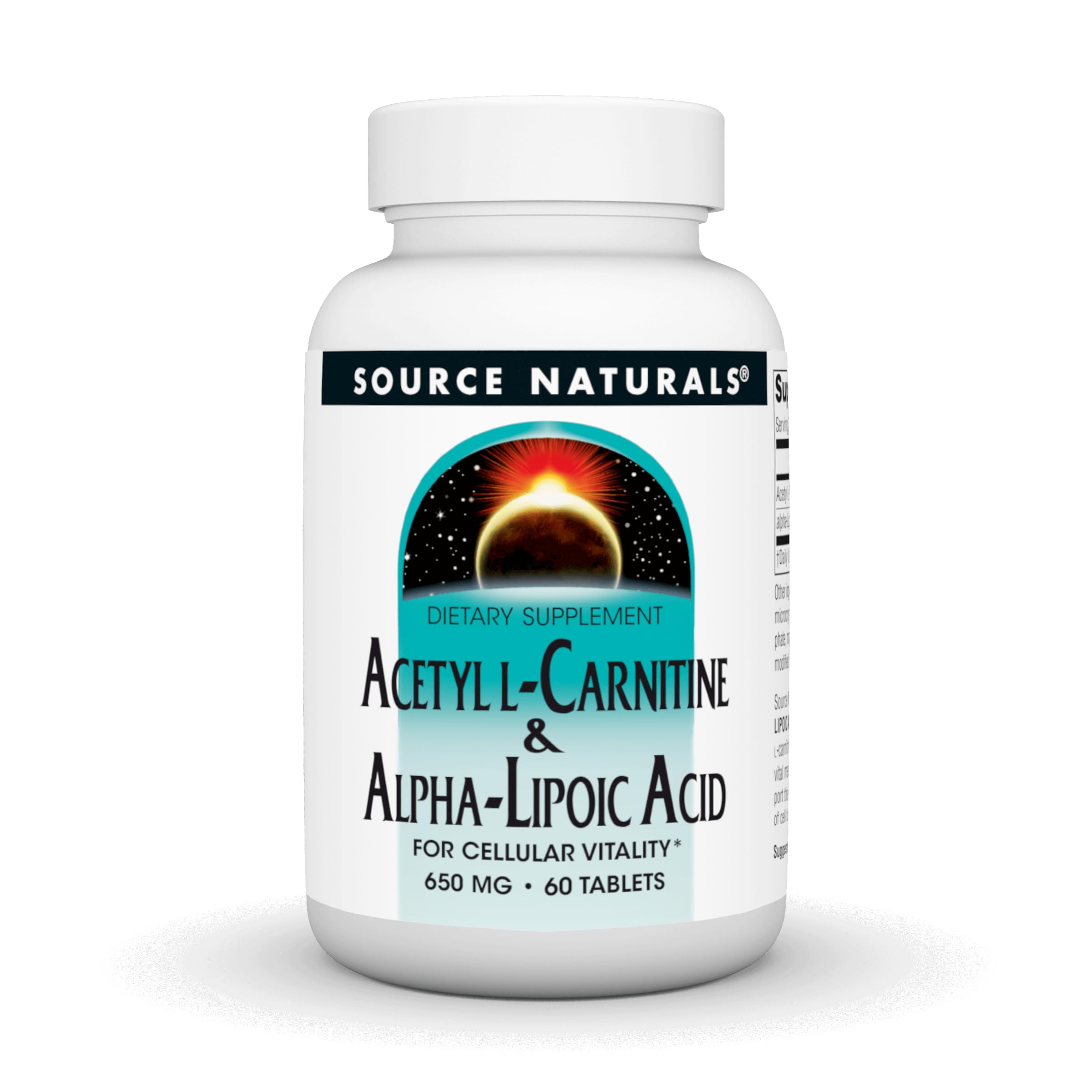 Source Naturals frasco frontal con 60 tabletas para identificar el producto y sus beneficios