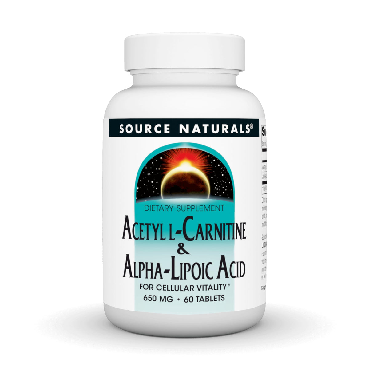 Source Naturals frasco frontal con 60 tabletas para identificar el producto y sus beneficios