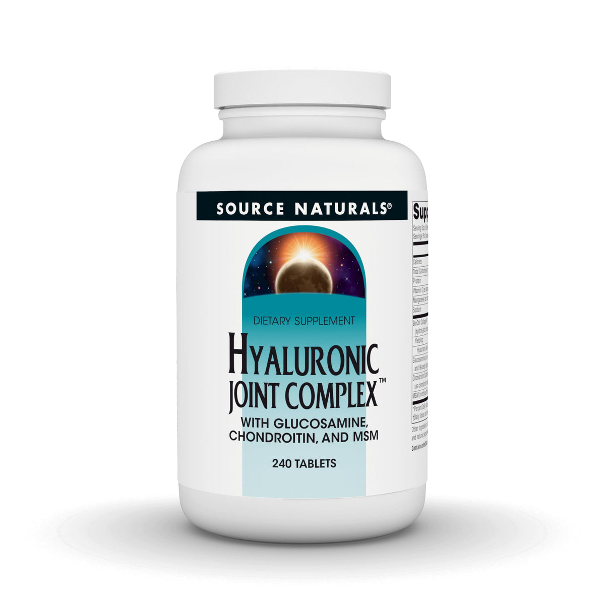 Source Naturals frasco frontal mostrando 240 tabletas y beneficio de suministro prolongado