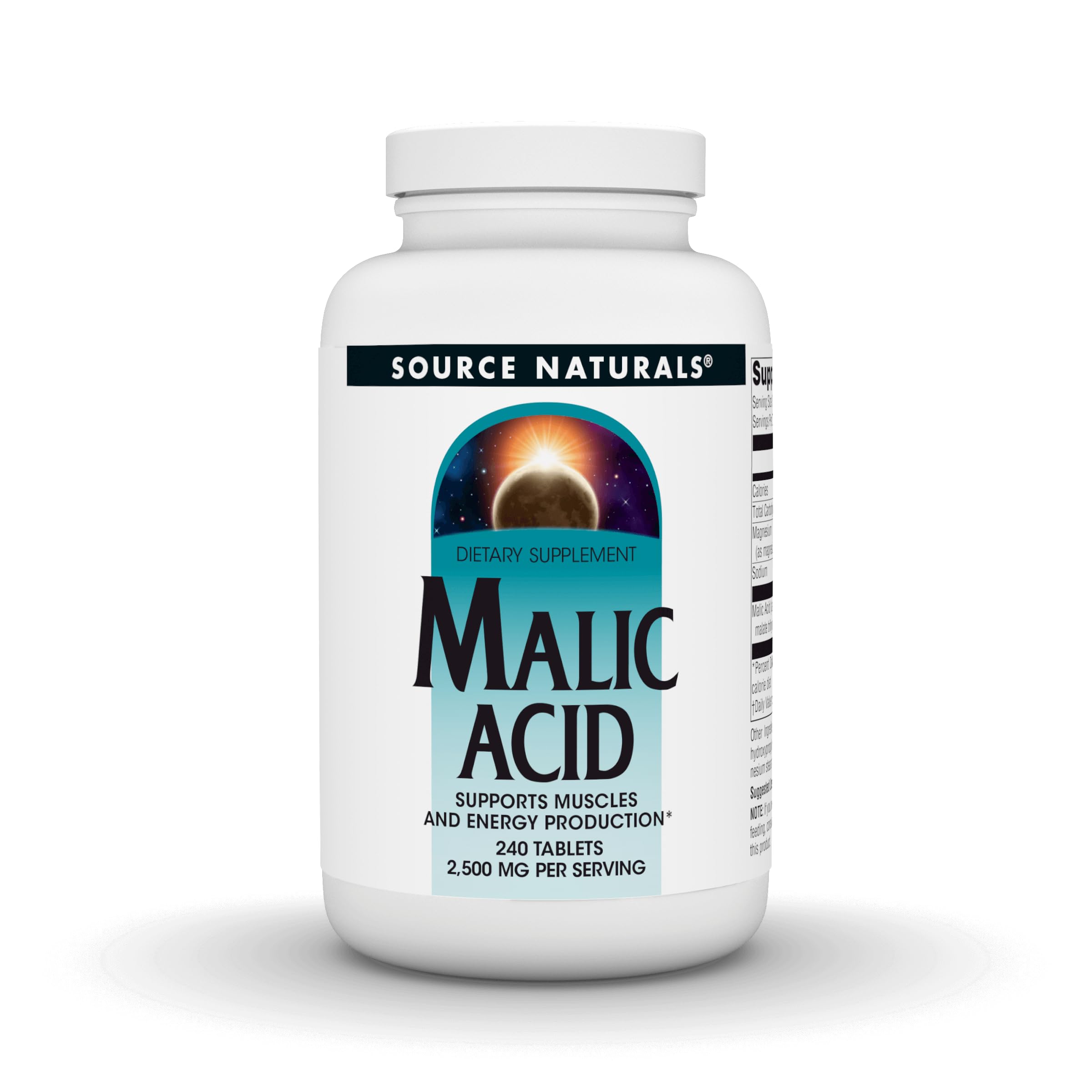 Source Naturals botella frontal mostrando 240 tabletas y beneficios de energía