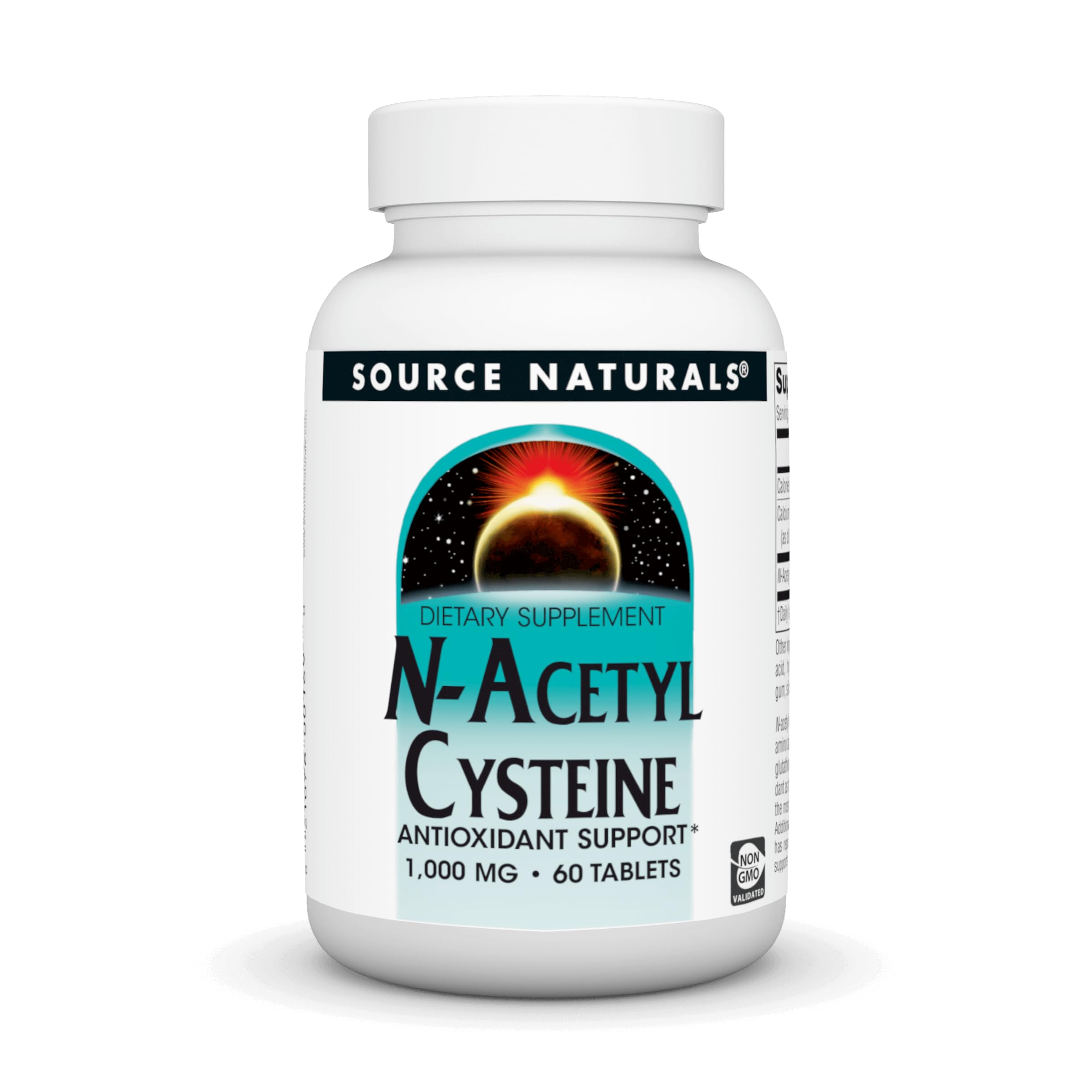 Source Naturals frasco frontal mostrando 60 tabletas y etiqueta clara