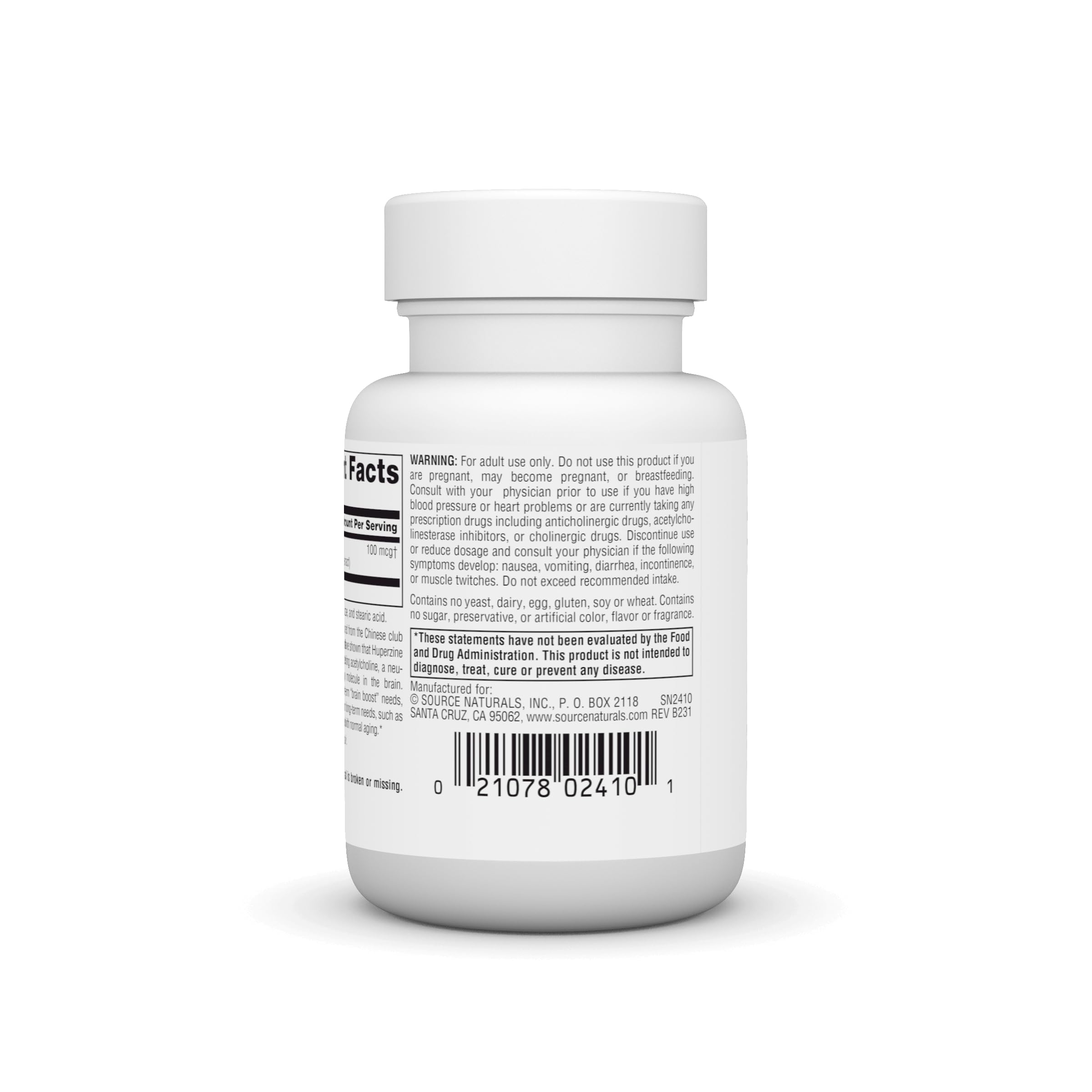 Source Naturals caja abierta con frasco y tabletas visible para transparencia
