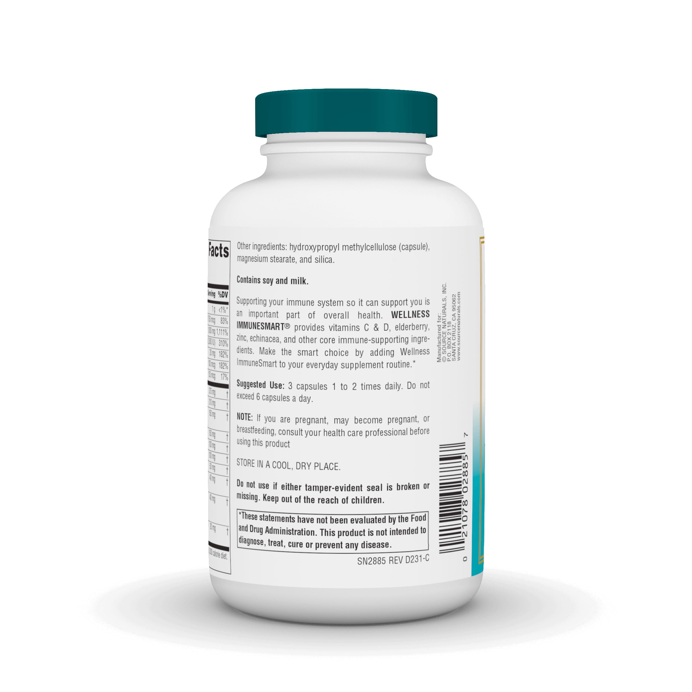 Etiqueta de Source Naturals con lista de ingredientes para referencia rápida