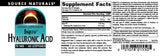 Source Naturals etiqueta de ingredientes resaltando Injuv y 9% ácido hialurónico