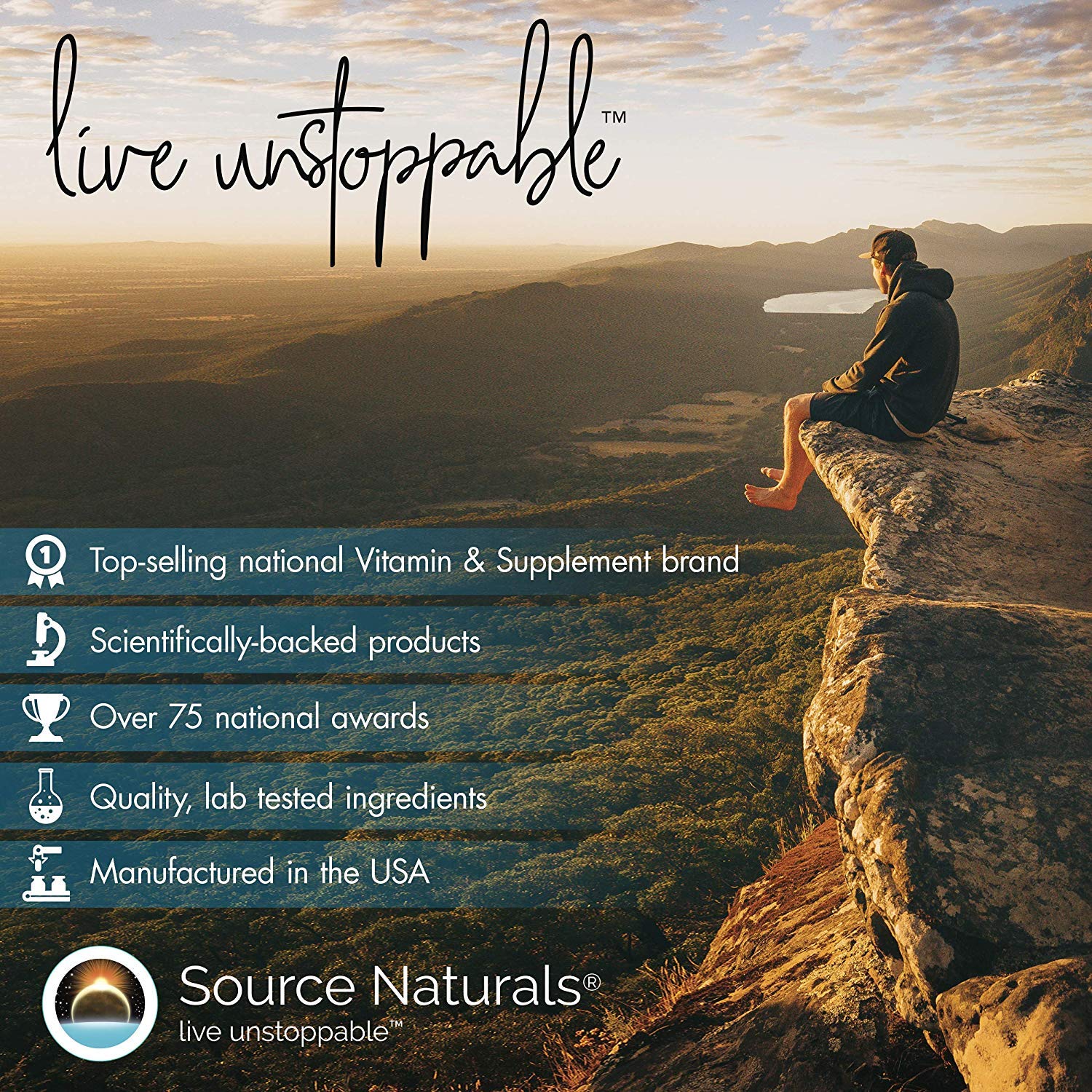 Source Naturals etiqueta con ingredientes que muestra ausencia de alérgenos