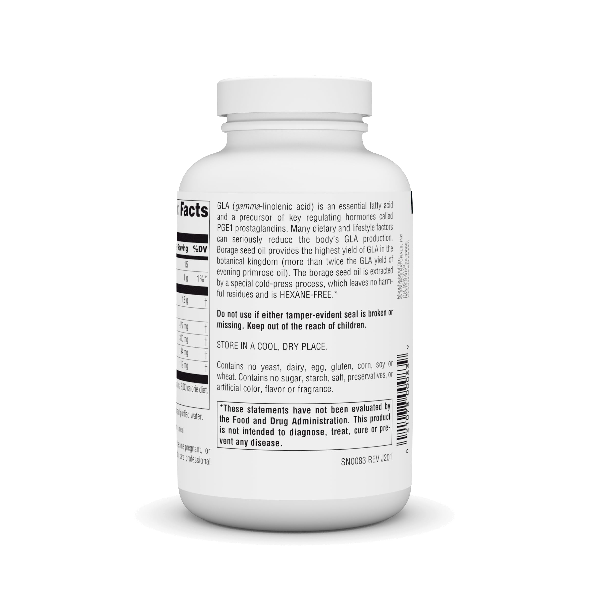 Source Naturals textura del aceite de borraja mostrando color y pureza del GLA