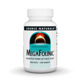 Source Naturals envase frontal de MegaFolinic mostrando etiqueta y beneficios