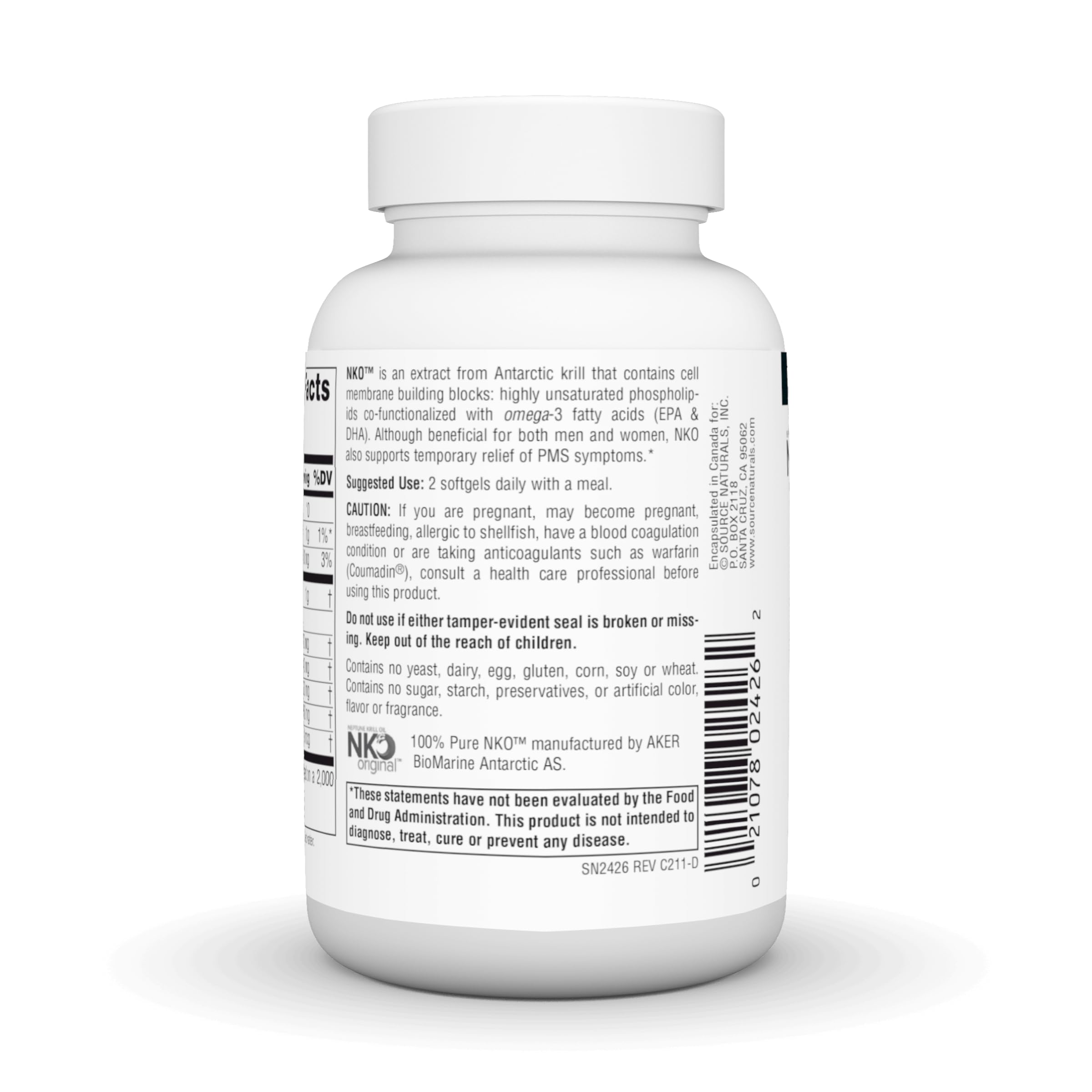 Source Naturals aceite de kril en superficie, detalle que ilustra fosfolípidos y pureza