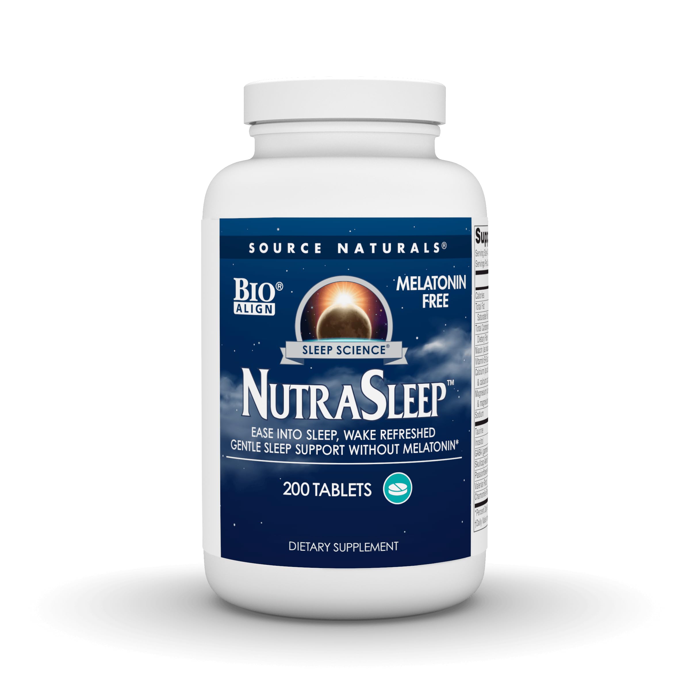 Source Naturals frasco frontal del producto mostrando 200 tabletas y duración